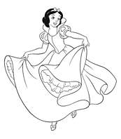 coloriage blanche neige qui danse